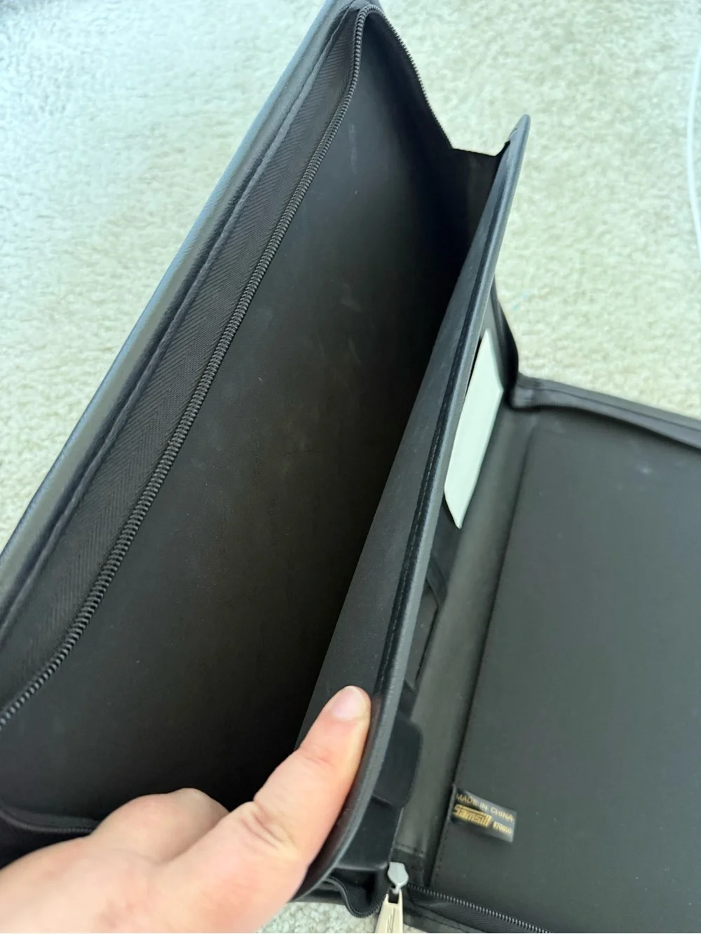 Black Zip-Closure Laptop/Document Organizer Bag